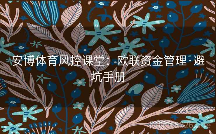 安博体育风控课堂：欧联资金管理·避坑手册  第1张