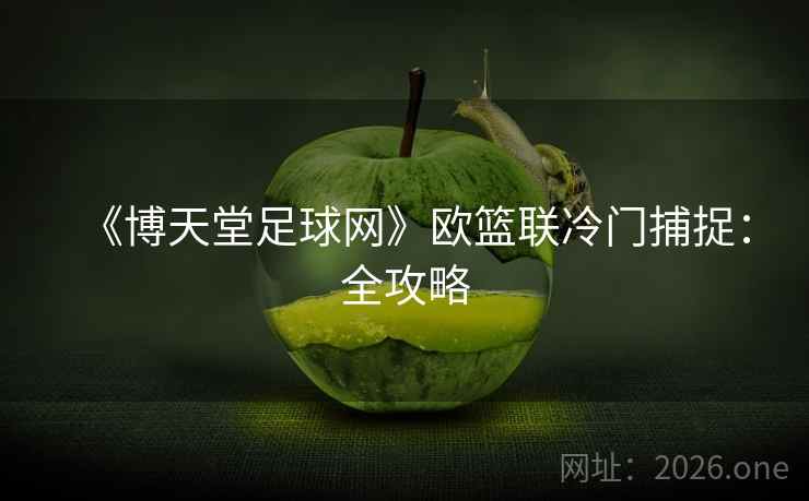 《博天堂足球网》欧篮联冷门捕捉:全攻略  第2张 《博天堂足球网》欧篮联冷门捕捉:全攻略  第2张