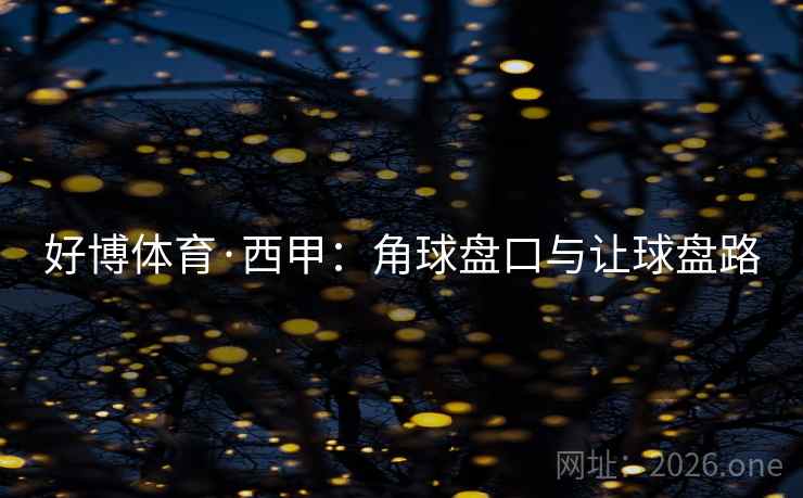 好博体育·西甲:角球盘口与让球盘路  第1张 好博体育·西甲:角球盘口与让球盘路  第1张