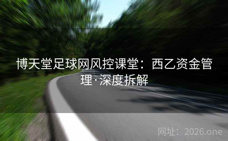 博天堂足球网风控课堂:西乙资金管理·深度拆解  第2张 博天堂足球网风控课堂:西乙资金管理·深度拆解  第2张