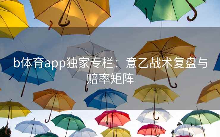 b体育app独家专栏:意乙战术复盘与赔率矩阵  第2张 b体育app独家专栏:意乙战术复盘与赔率矩阵  第2张